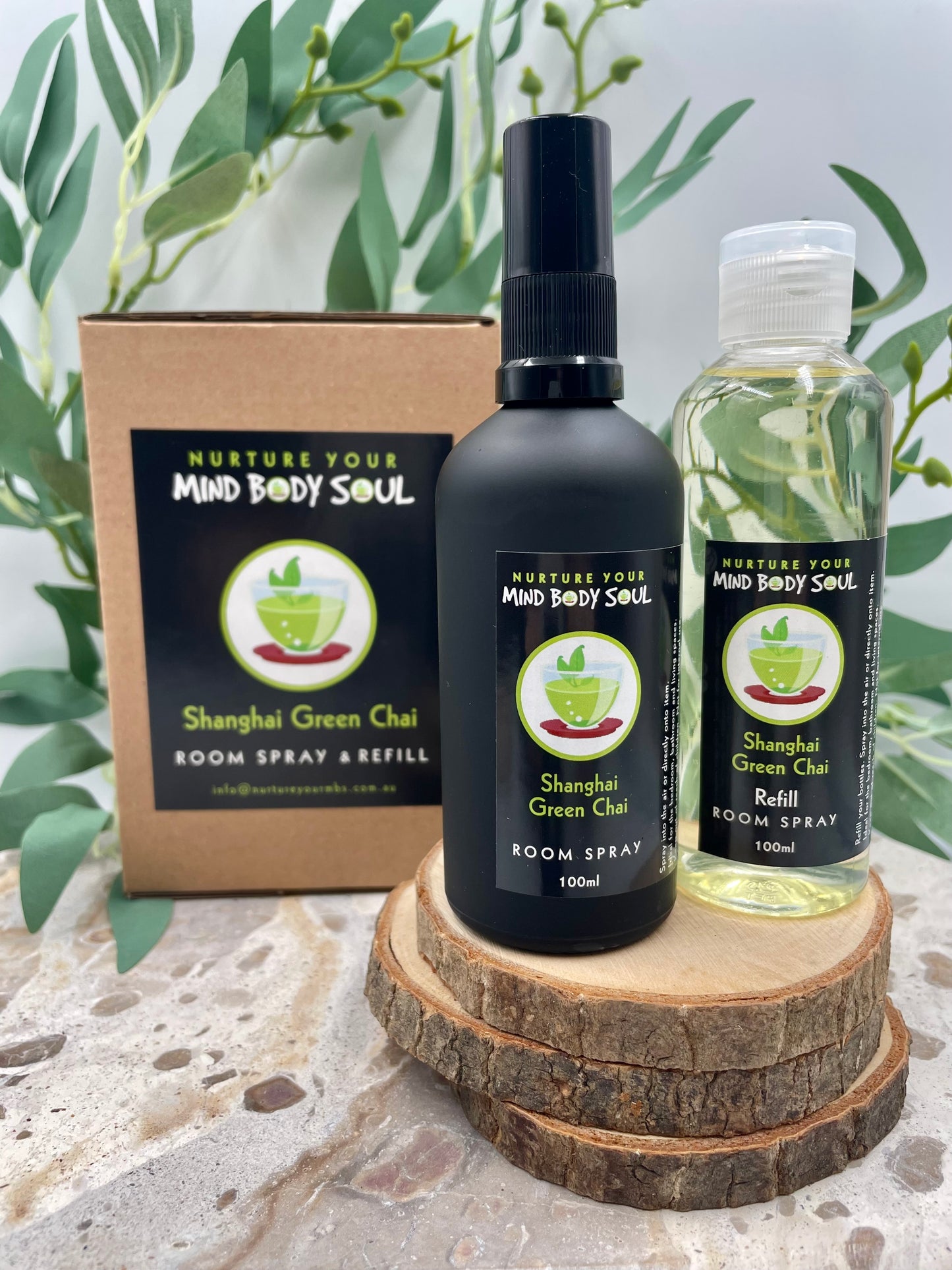 Shanghai Green Chai 100ml Room Spray and 100ml Refill Bottle