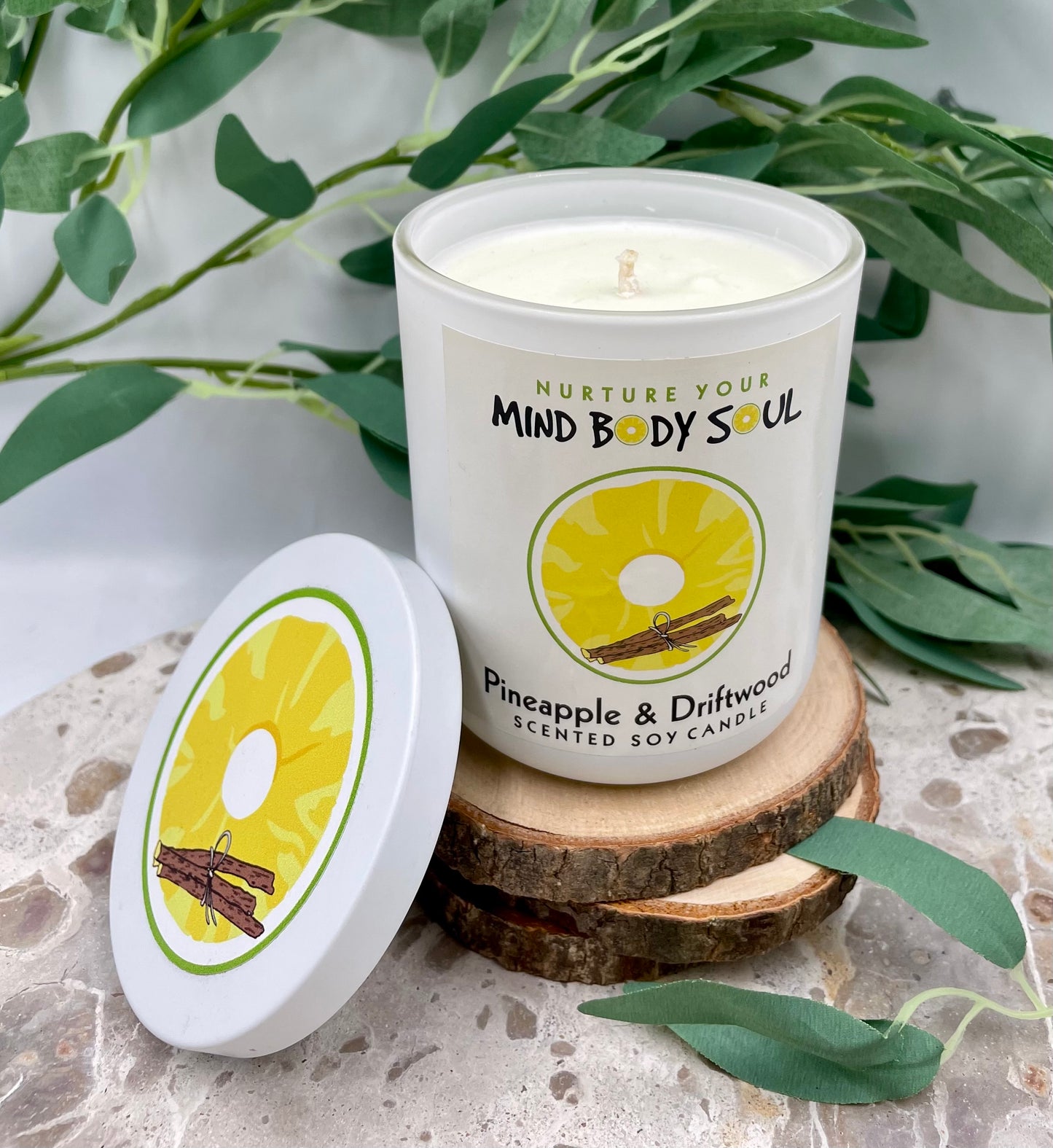 Pineapple & Driftwood Scented Soy Candle