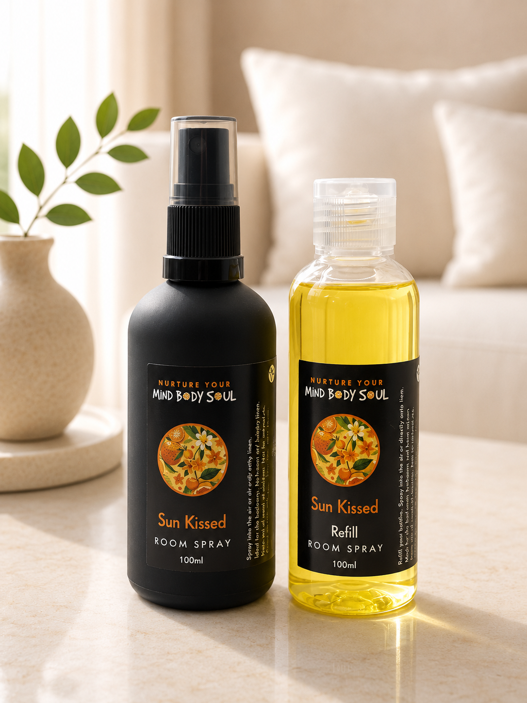 Sun Kissed 100ml Room Spray and 100ml Refill Bottle