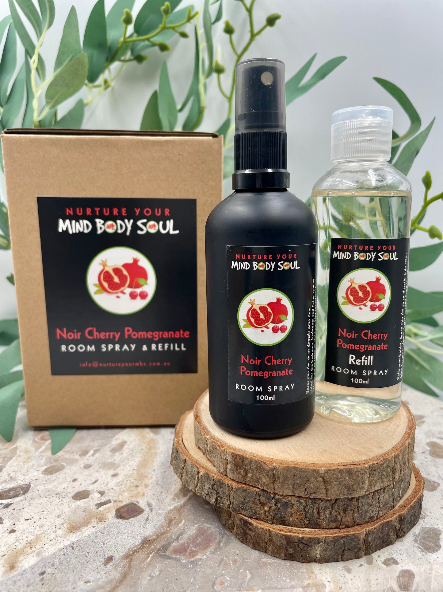Noir Cherry Pomegranate 100ml Room Spray and 100ml Refill Bottle