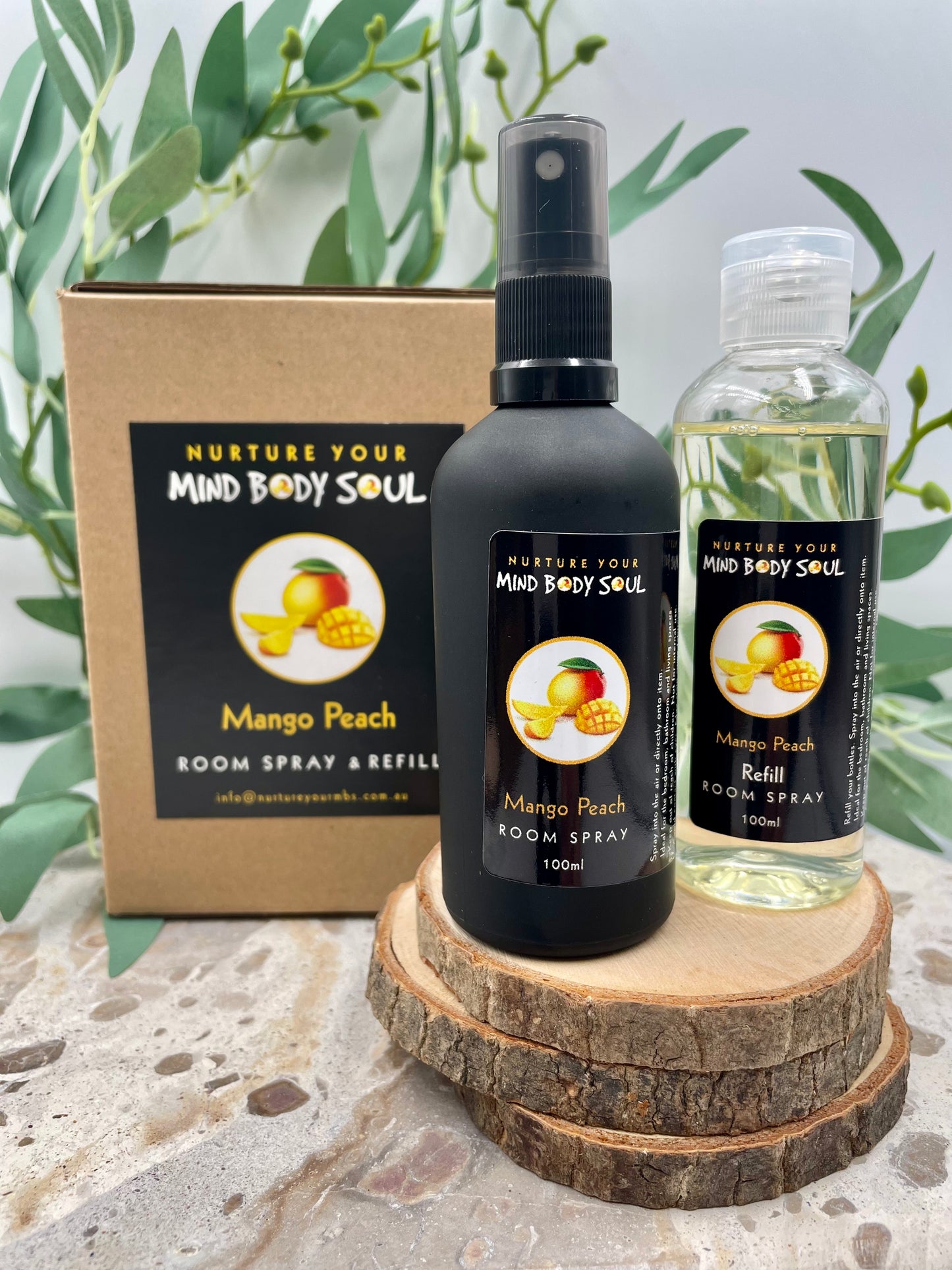 Mango Peach 100ml Room Spray and 100ml Refill Bottle