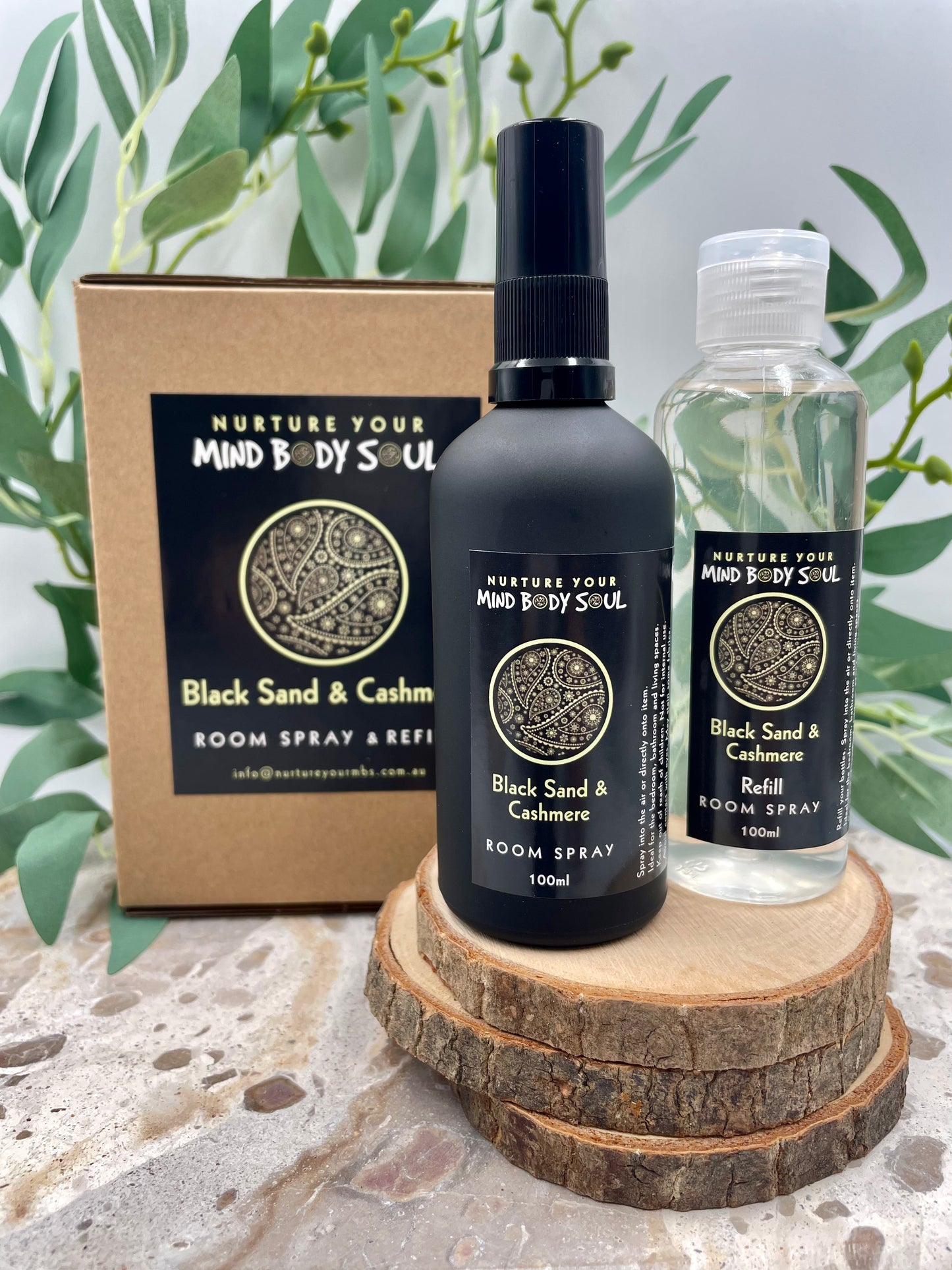 Black Sand & Cashmere 100ml Room Spray and 100ml Refill Bottle