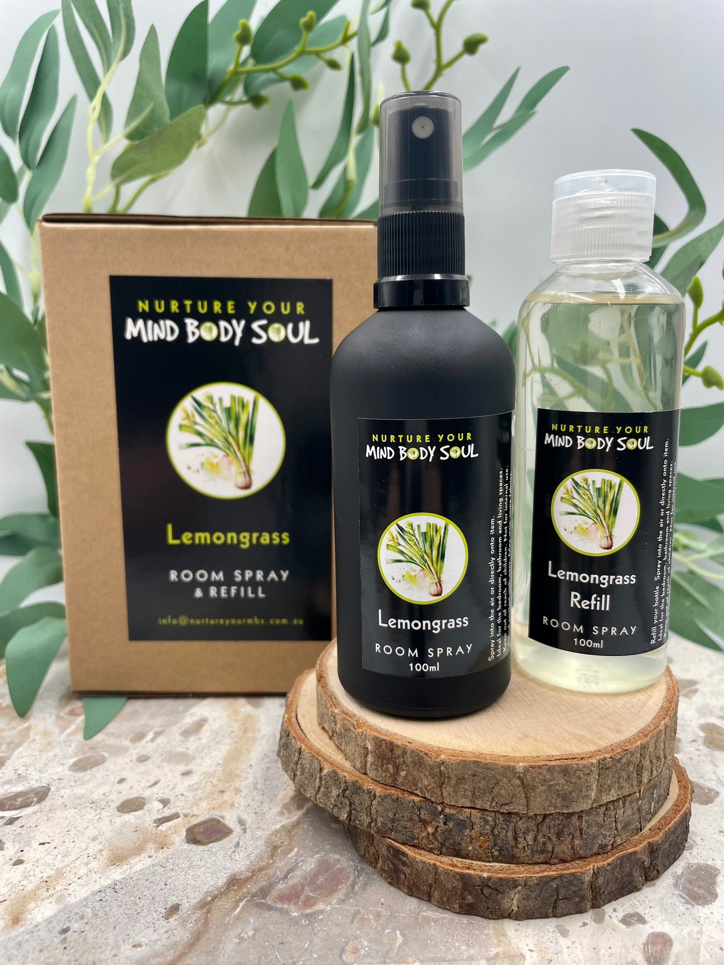 Lemongrass 100ml Room Spray and 100ml Refill Bottle