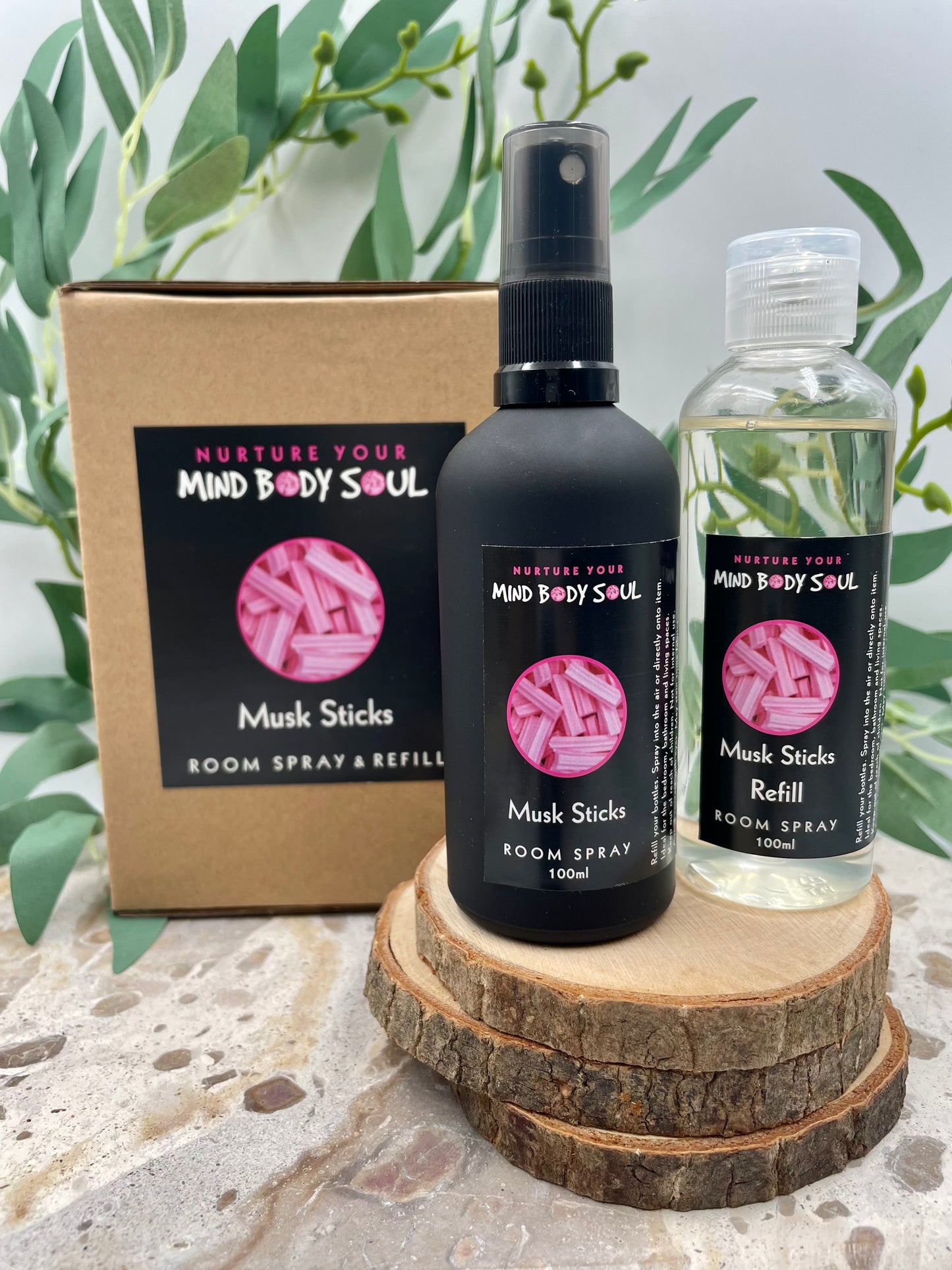 Musk Sticks 100ml Room Spray and 100ml Refill Bottle