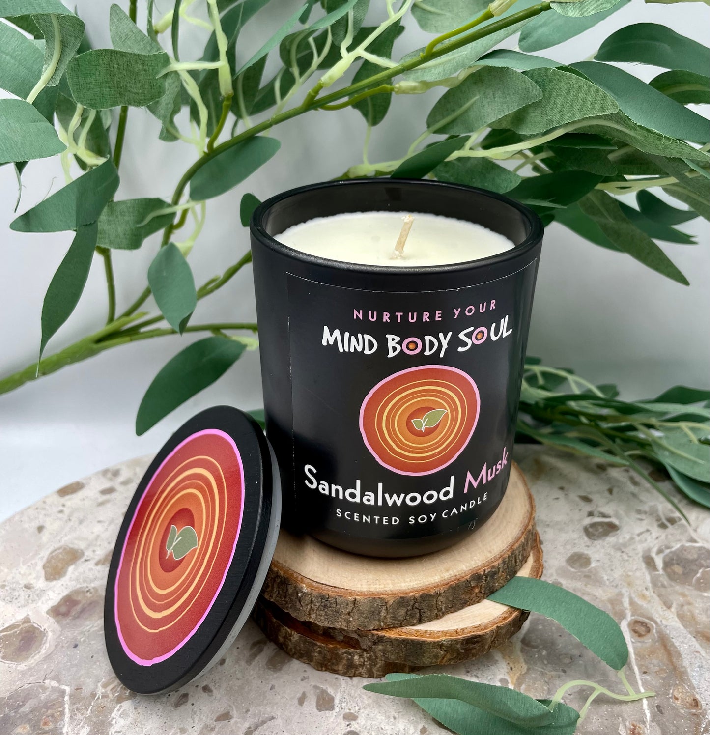 Sandalwood Musk Scented Soy Candle