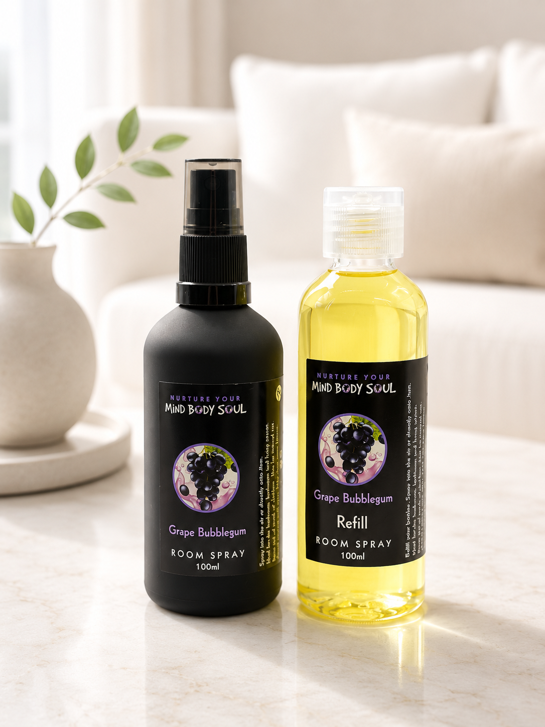 Grape Bubblegum 100ml Room Spray and 100ml Refill Bottle
