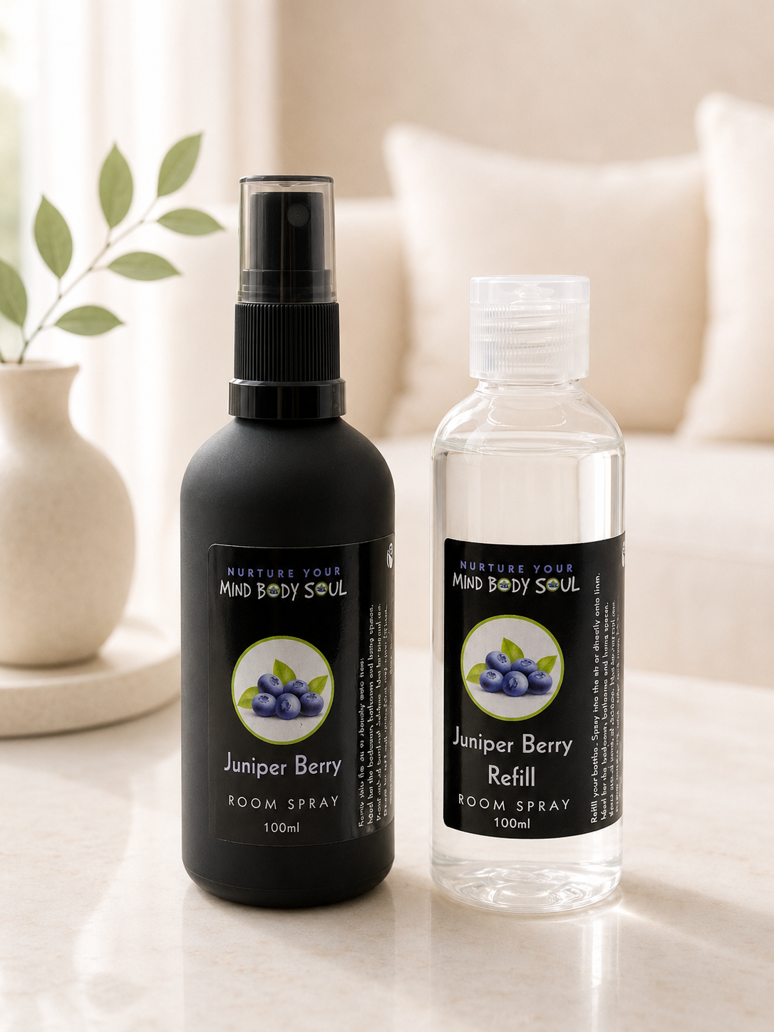 Juniper Berry 100ml Room Spray and 100ml Refill Bottle