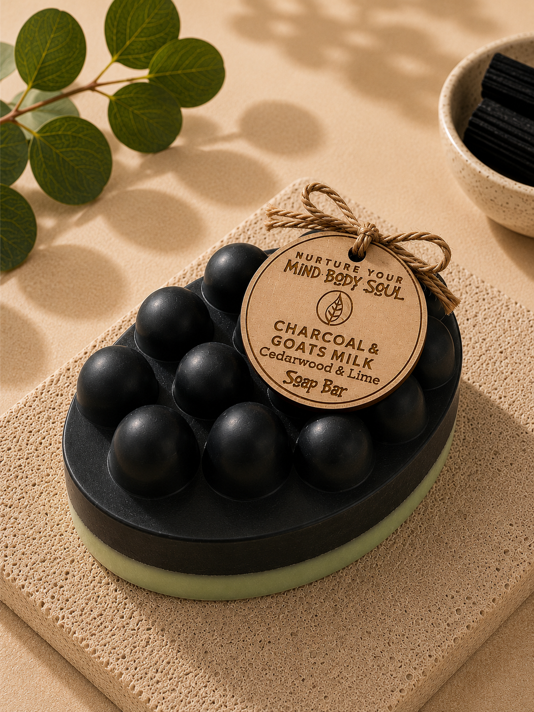 Charcoal & Goats Milk Massage Soap Bar