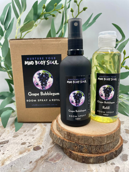 Grape Bubblegum 100ml Room Spray and 100ml Refill Bottle