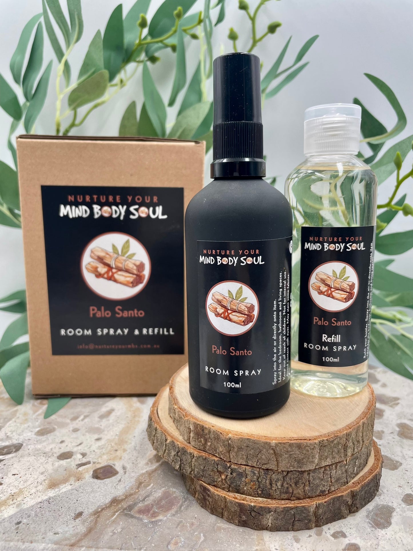 Palo Santo 100ml Room Spray and 100ml Refill Bottle